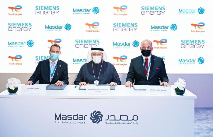 Masdar collaborates with Total and Siemens to develop green hydrogen