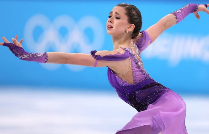 Emotional Valieva takes lead in Olympic figure skating