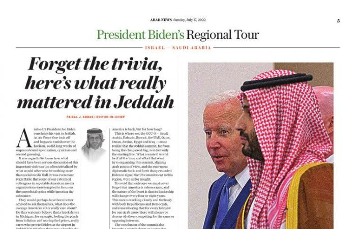 Arab leaders, US President Biden affirm common vision for region at Jeddah summit