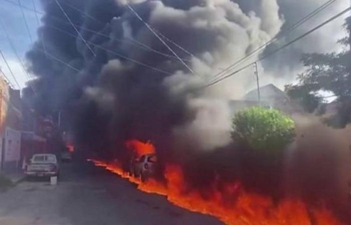 Giant fire engulfs Mexico railway and homes after fuel truck crash