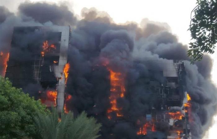 Flames destroy landmark tower as Sudan war enters sixth month