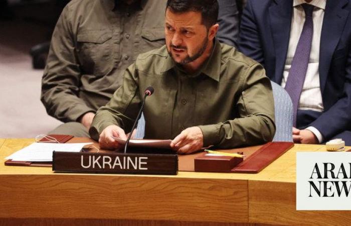 Ukraine’s president urges world powers to strip Russia of its veto power at UN Security Council