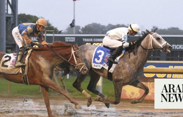 Saudi Crown wins $1 million Pennsylvania Derby on sloppy track