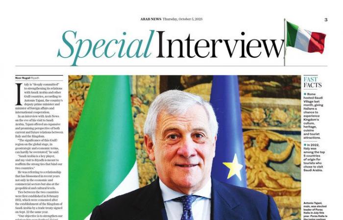 Italy ‘deeply committed’ to stronger ties with Saudi Arabia, Gulf region, Deputy PM Antonio Tajani tells Arab News