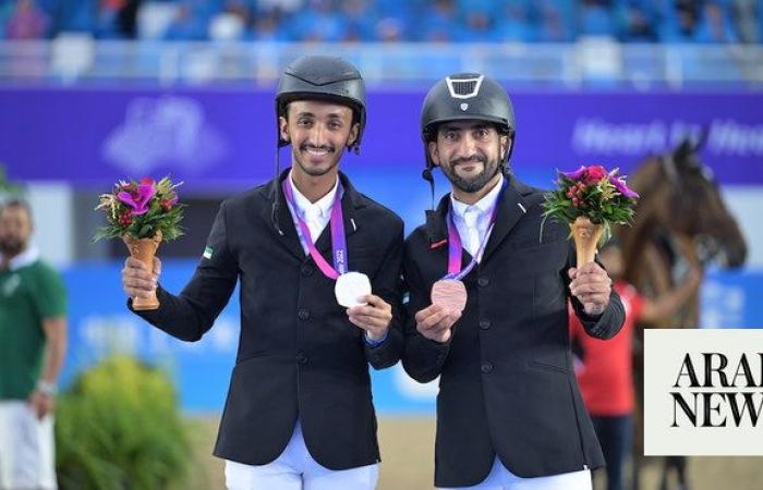 Individual silver and bronze, team bronze for UAE show jumpers at Asian Games