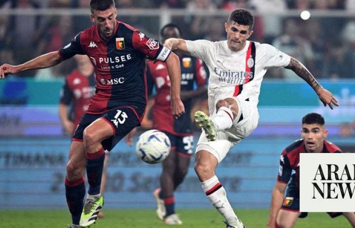 Pulisic strikes, Giroud saves as Milan move top with late drama at Genoa