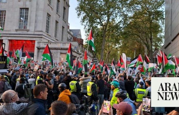 Demonstration in support of Palestinians in Gaza held in London