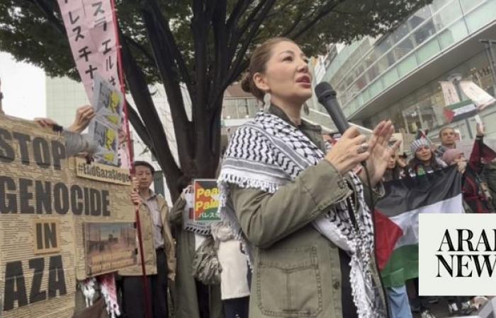 Japanese citizens and foreign residents call for peace in Palestine