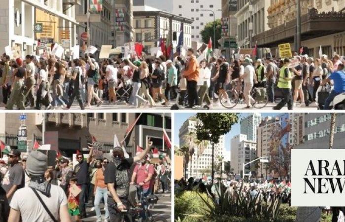 Los Angeles pro-Palestinian demonstration calls for end to Gaza siege, Israeli occupation
