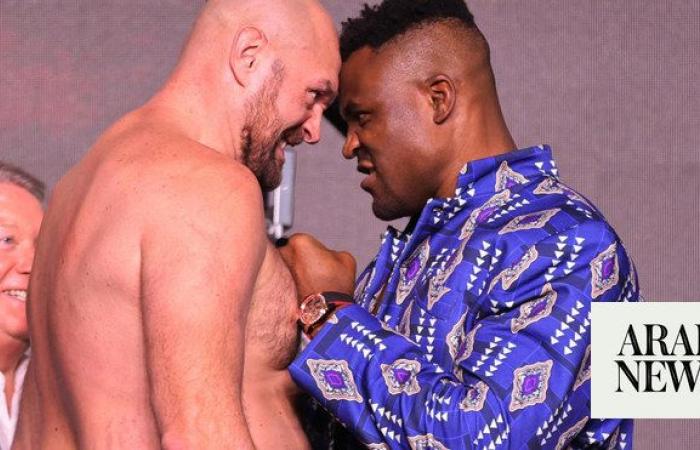 Tyson Fury tries to provoke Francis Ngannou at weigh-in before Saudi Arabia fight