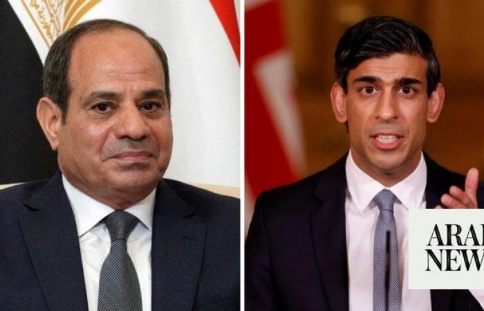 UK PM Sunak discusses situation in Gaza with Egypt’s El-Sisi