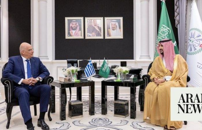 Saudi, Greek defense ministers discuss bilateral ties