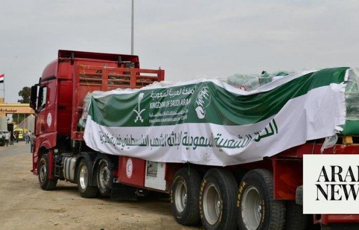 First Saudi humanitarian relief convoy arrives in Gaza