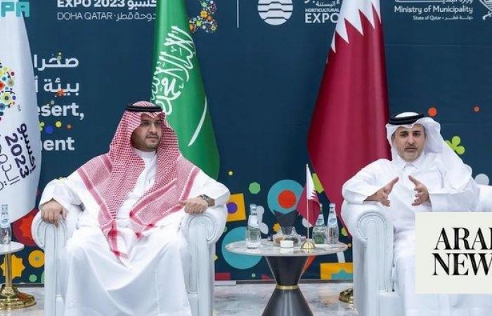 Prince Turki bin Muhammad visits Saudi, Qatari pavilions at Expo 2023 Doha Horticultural Exhibition