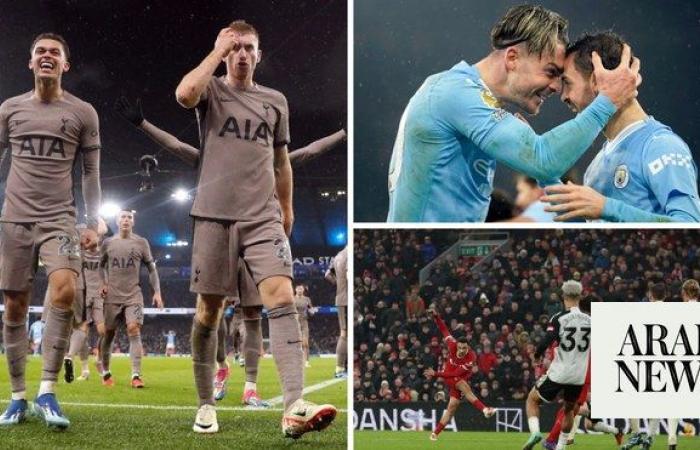 Tottenham snatch point at Manchester City in classic after Liverpool drama