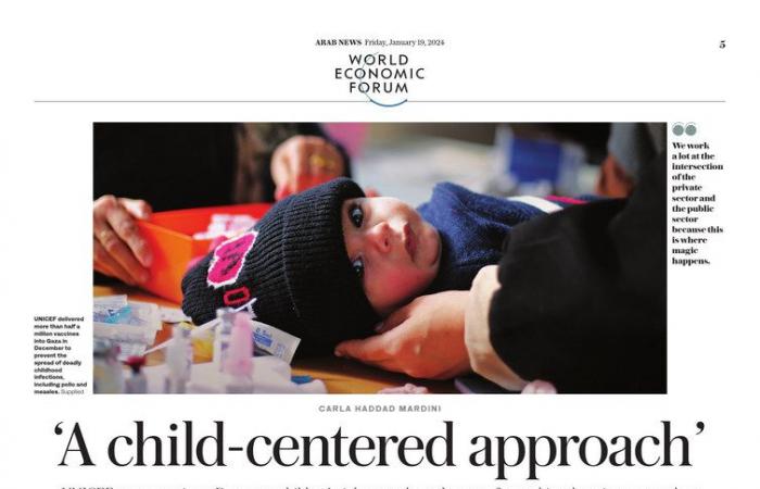 UNICEF representative at Davos urges private sector to adopt child-centered approach
