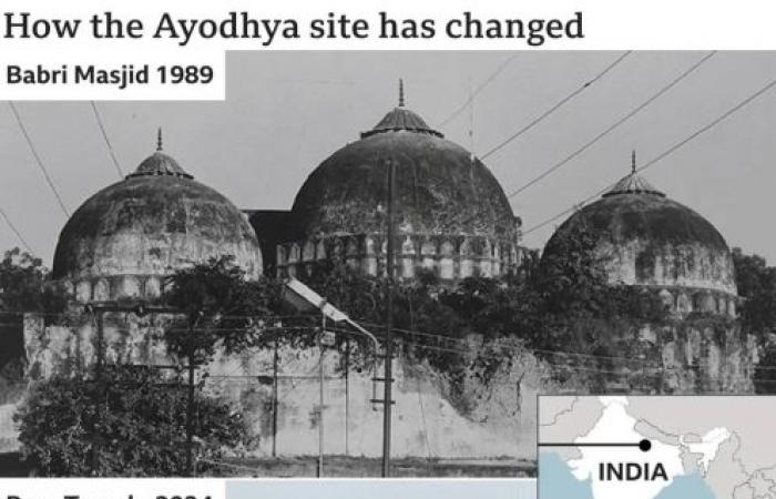 Indian PM Modi inaugurates Hindu temple on razed Babri mosque site