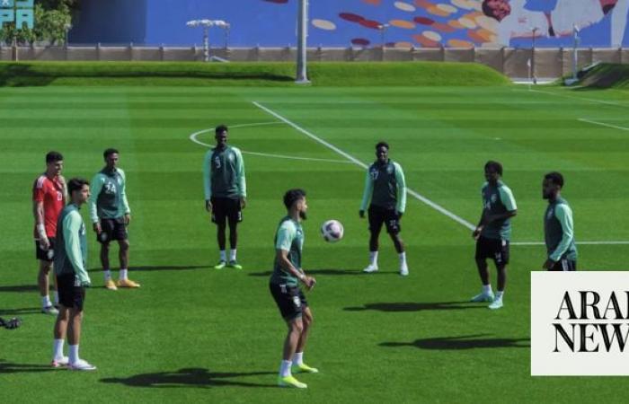 Saudi footballers train ahead of Asian Cup clash with Thailand