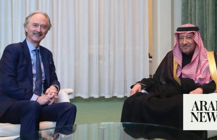 Saudi deputy minister meets UN envoy for Syria