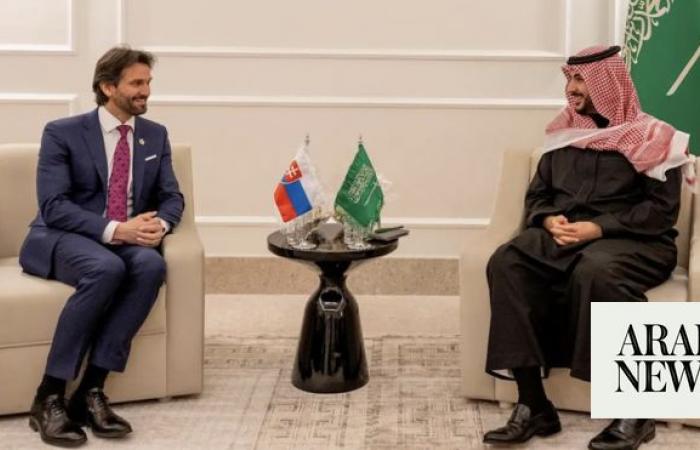 Saudi Arabia’s defense minister meets with Slovakia counterpart