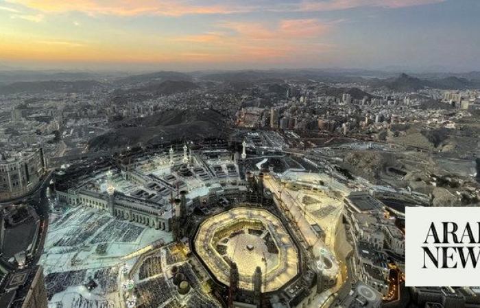 Historical miniature paintings depict Holy Mosques before expansion