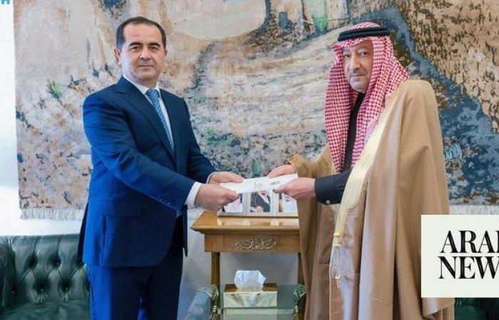 King Salman receives written message from Tajikistan’s president