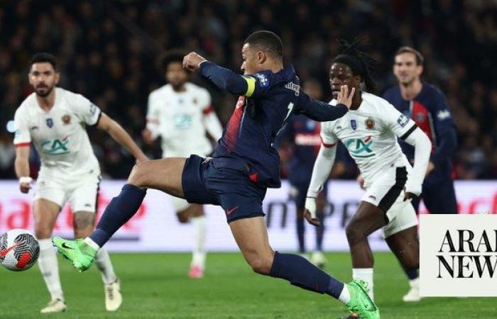 Mbappe scores as PSG beat Nice 3-1 to reach French Cup semifinals