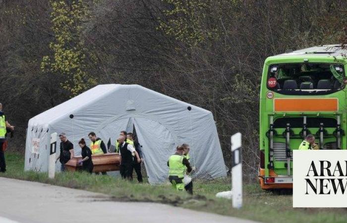 Five killed in German motorway bus accident