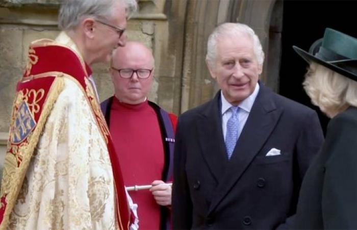 King Charles appears in public at Easter Sunday church service