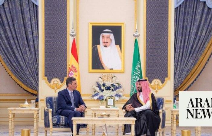 Crown prince receives Spanish prime minister in Jeddah