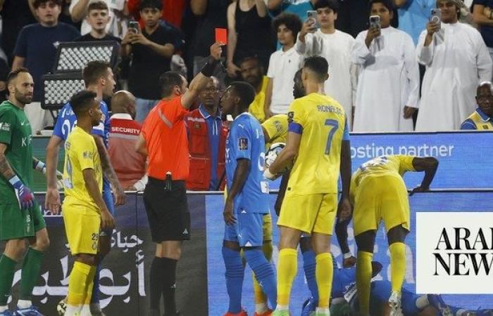 Al-Nassr’s Ronaldo red-carded as Al-Hilal win Saudi Super Cup semifinal