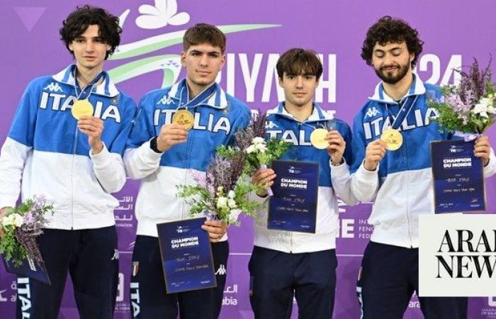 Italy’s under-20s win epee gold at fencing championship in Riyadh