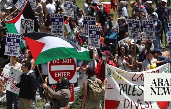 University of California academic workers strike to stand up for pro-Palestinian protesters