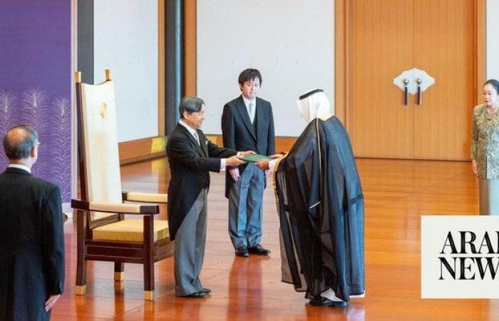 Saudi ambassador presents credentials to emperor of Japan