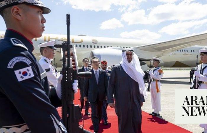 UAE President arrives in Seoul for two-day state visit