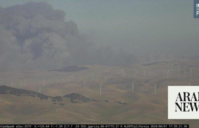 California firefighters battle wind-driven wildfire east of San Francisco