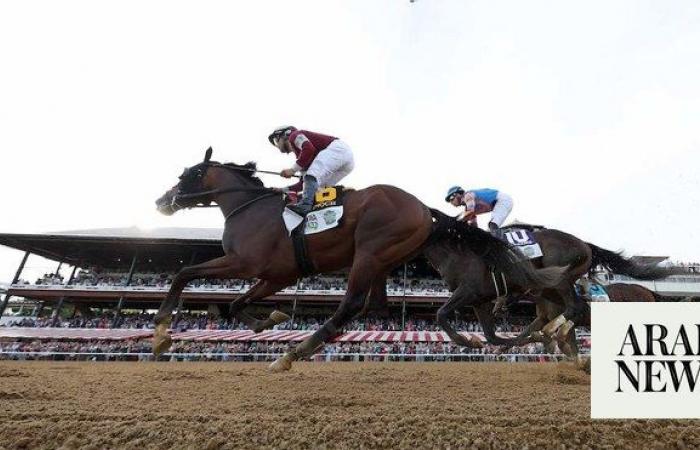 Dornoch pulls off an upset to win the first Belmont Stakes run at Saratoga Race Course at odds of 17-1