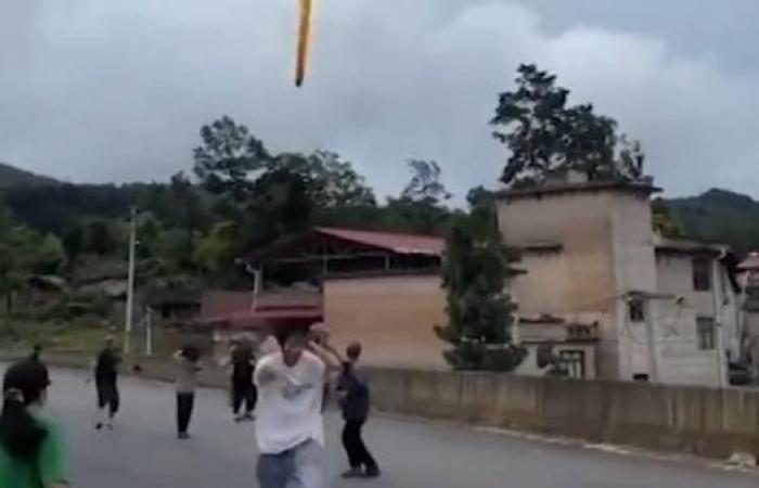 Suspected Chinese rocket debris seen falling over village after launch, video shows