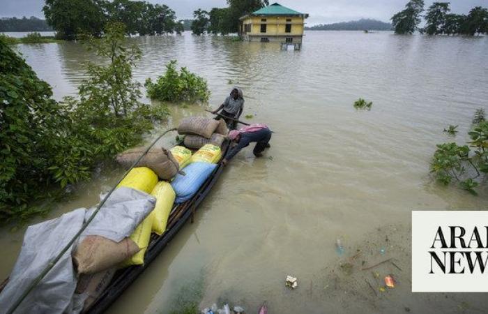 Floods and landslides triggered by heavy rains in India’s northeast kill at least 16 people