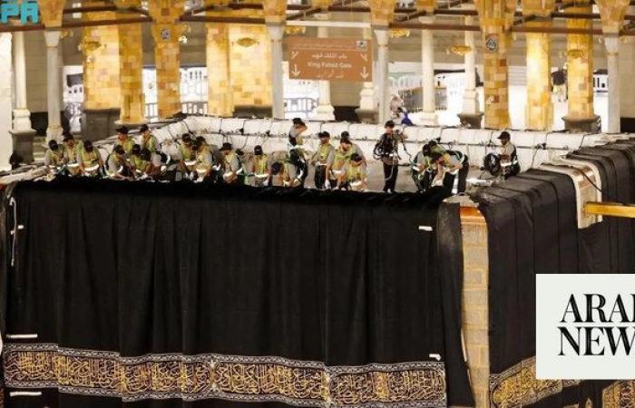 New Kiswa cover installed at Kaaba in Makkah