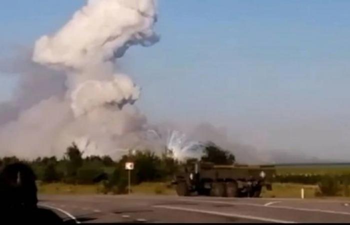 Russia vows to respond after Ukrainian drone attack sets on fire alleged munitions warehouse