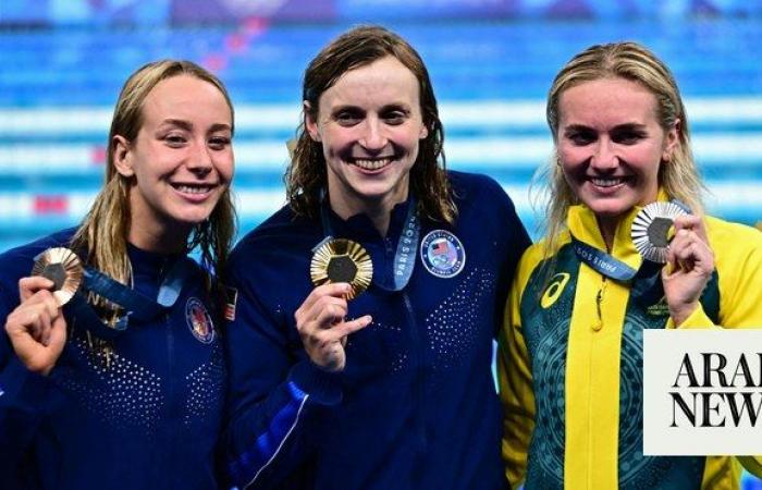 Ledecky makes Olympic history as McIntosh stars again in pool