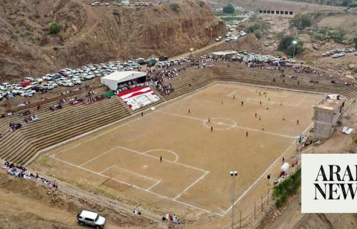 Stadium carved into Jazan mountain professes locals’ love for football