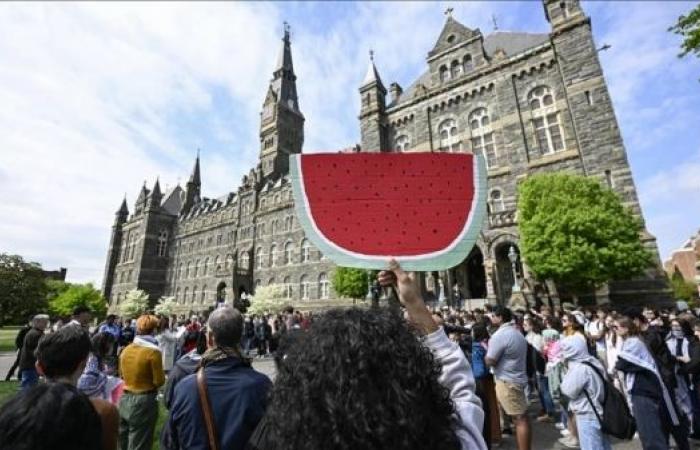 Pro-Palestinian protesters rally at Georgetown University, call for divestment from Israel