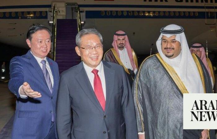 China’s PM arrives in Riyadh