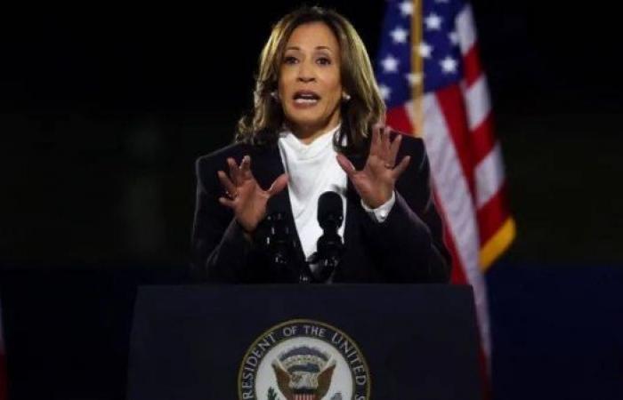 Kamala Harris pledges 'different path' at site of Trump 6 January rally