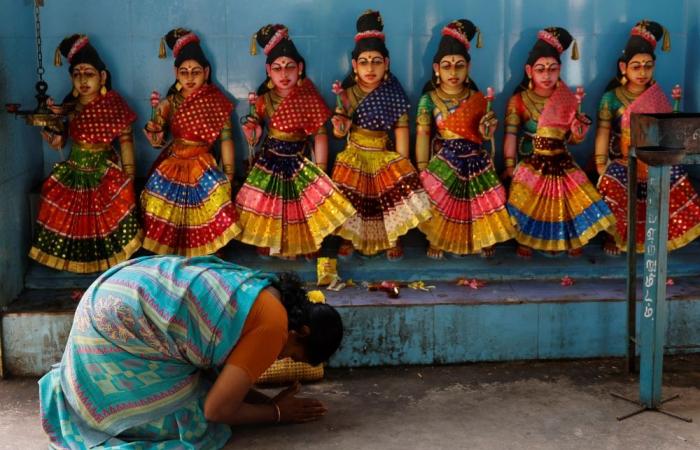 In her Indian grandfather's village, Hindu chants and flower offerings as residents pray for Kamala Harris win