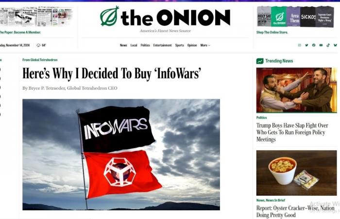 Not a joke: US outlet The Onion buys conspiracy site Infowars at bankruptcy auction, plans satirical reboot to mock misinformation