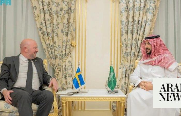 Saudi defense minister meets Swedish counterpart