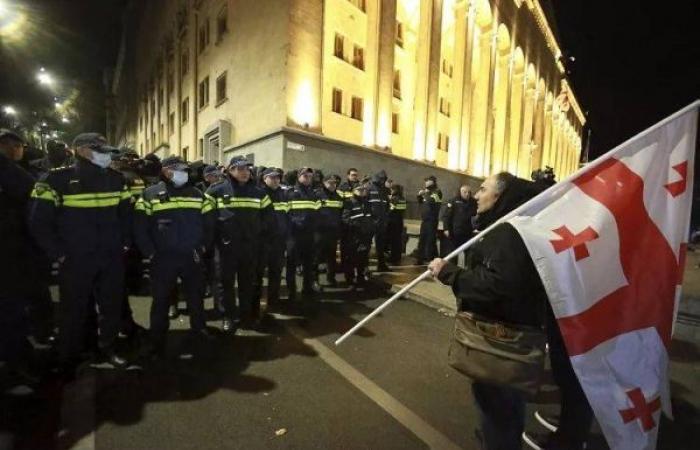 Georgian protesters rally in Tbilisi ahead of first session of newly-elected parliament